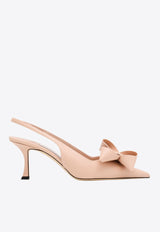 Jimmy Choo Staz 70 Oversized Bow Slingback Pumps Pink STAZ SB 70 GKT MACARON/MACARON