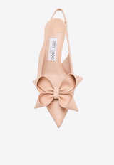 Jimmy Choo Staz 70 Oversized Bow Slingback Pumps Pink STAZ SB 70 GKT MACARON/MACARON