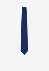 Jacquard Silk Tie with Logo-Label