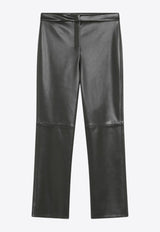 S Max Mara Faux-Leather Cropped Pants Dark Green SUBLIMEEL/R_MAXS-002