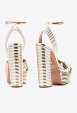 Aquazzura Sundance 140 Crystal-Embellished Platform Sandals SUDHIGS0-LAM-FD5