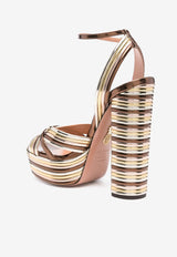 Aquazzura Sundance 140 Platform Sandals SUDHIGS0-SSYMMG MULTIMETAL
