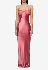 Paris Georgia Suki Satin Maxi Dress and Cape Pink SUKD001-PLM_PINK