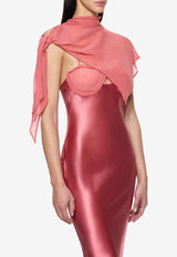 Paris Georgia Suki Satin Maxi Dress and Cape Pink SUKD001-PLM_PINK