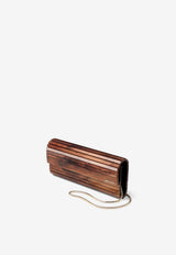 Jimmy Choo Sweetie Marble-Effect Acrylic Clutch Brown SWEETIE TIE TOFFEE