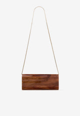 Jimmy Choo Sweetie Marble-Effect Acrylic Clutch Brown SWEETIE TIE TOFFEE