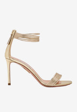Aquazzura Sway 85 Metallic Leather Sandals Gold SWYMIDS0-SSYSOG SOFT GOLD