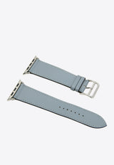 Band Apple Watch Single Tour 46mm in Bleu Lin Swift Leather