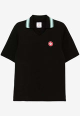 Casablanca Logo Embroidered Polo T-shirt Black MPF25JTP38101_BLACK
