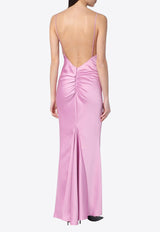 The Andamane Ninfea Draped Satin Maxi Dress Pink T170130ATNP229/Q_ANDAM-PE