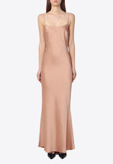 The Andamane Ninfea Draped Satin Maxi Dress Beige T170130ATNP229/Q_ANDAM-BL