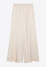 The Andamane Tara Wide-Leg Satin Pants Ivory T170443CTNP229/Q_ANDAM-IV