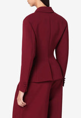 The Andamane Single-Breasted Tailored Blazer Burgundy T183053ATNP0B8_ANDAM-BU