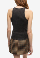 GANNI Ribbed Tank Washed Top Black T4225_BLACK