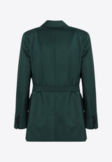 Max Mara Talento Wool Canvas Wrap Blazer Green TALENTOCO/R_MAXM-007