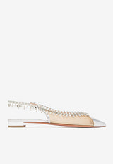 Aquazzura Temptation Crystal-Embellished Flats TEMFLAA0-NWTCCC SILVER