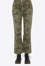 Balmain Cropped Camouflage Pants Military Green TF15670D015 7UA TEST2