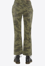 Balmain Cropped Camouflage Pants Military Green TF15670D015 7UA TEST2