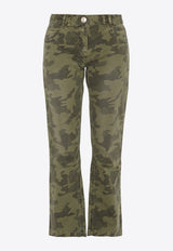 Balmain Cropped Camouflage Pants Military Green TF15670D015 7UA TEST2