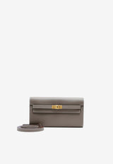 Kelly To Go Wallet in Etoupe Evercolor with Gold Hardware