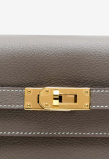 Kelly To Go Wallet in Etoupe Evercolor with Gold Hardware