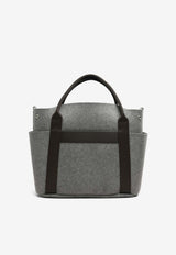 The Grooming Bag in Acier Felt with Palladium Hardware