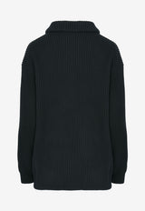 "H" Wool Knit Cardigan