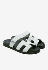 Chypre Sandals in Gris Quartz Suede Alligator