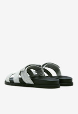 Chypre Sandals in Gris Quartz Suede Alligator