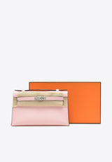 Kelly Pochette Clutch Bag in Rose Sakura Swift with Palladium Hardware