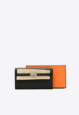 Kelly To Go Wallet in Black Epsom Leather with Palladium Hardware
