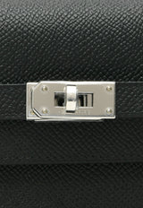 Kelly To Go Wallet in Black Epsom Leather with Palladium Hardware