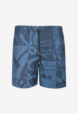 "Eperon d'Or" Print Swim Trunks