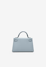 Mini Kelly Sellier 20 in Bleu Glacier Epsom with Palladium Hardware