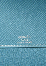 Kelly Depeches 25 Pouch in New Bleu Jean Epsom with Palladium Hardware