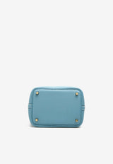 Picotin 18 in New Bleu Jean Clemence Leather with Gold Hardware