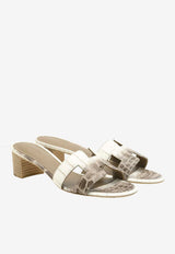 Oasis 50 Sandals in Blanc Himalaya Matte Nilo Crocodile