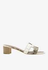 Oasis 50 Sandals in Blanc Himalaya Matte Nilo Crocodile