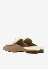 OZ Mules in Naturel Goatskin and Ecru Shearling