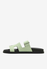 Chypre Sandals in Vert de Mer Shiny Java Lizard Leather
