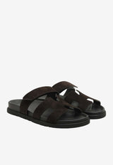 Chypre Sandals in Marron Ebene Suede