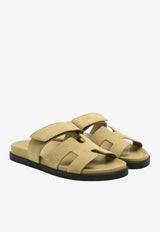 Chypre Sandals in Beige Albatre Suede