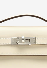 Kelly Pochette Clutch Bag in Nata Swift with Palladium Hardware