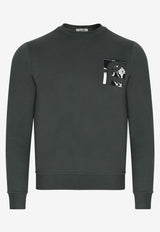 "Ex-Libris" Print Pullover Sweatshirt
