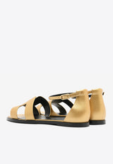 Santorini Sandals in Dore Metallic Grained Goatskin
