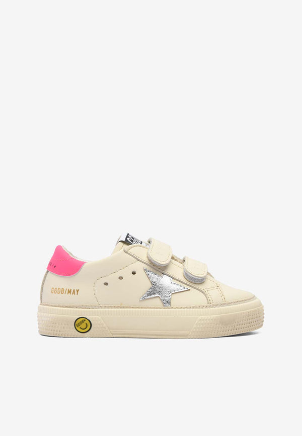 Golden Goose DB Kids Babies May School Sneakers with Laminated Star GJF00198.F005320.11693WHITE MULTI