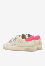 Golden Goose DB Kids Girls May School Sneakers with Laminated Star GYF00198.F005320.11693WHITE MULTI
