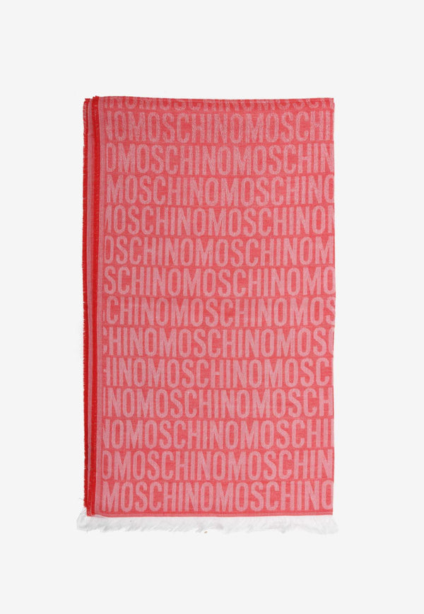 Moschino All-Over Logo Jacquard Scarf 50194-M5585RED