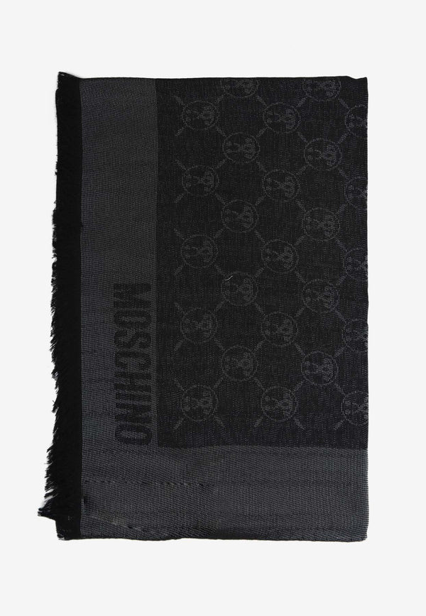 Moschino Monogram Wool Blend Scarf 3234-M2321BLACK