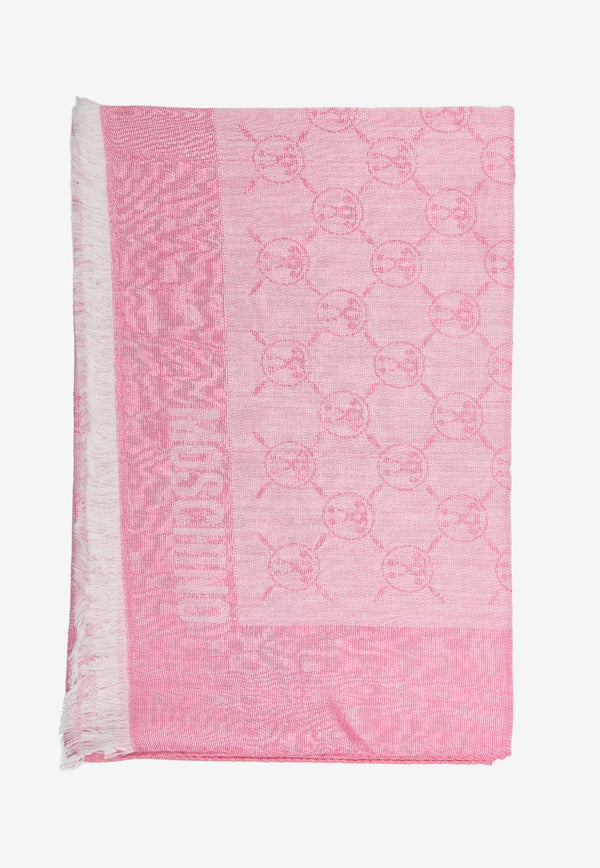 Moschino Monogram Wool Blend Scarf 3234-M2321PINK